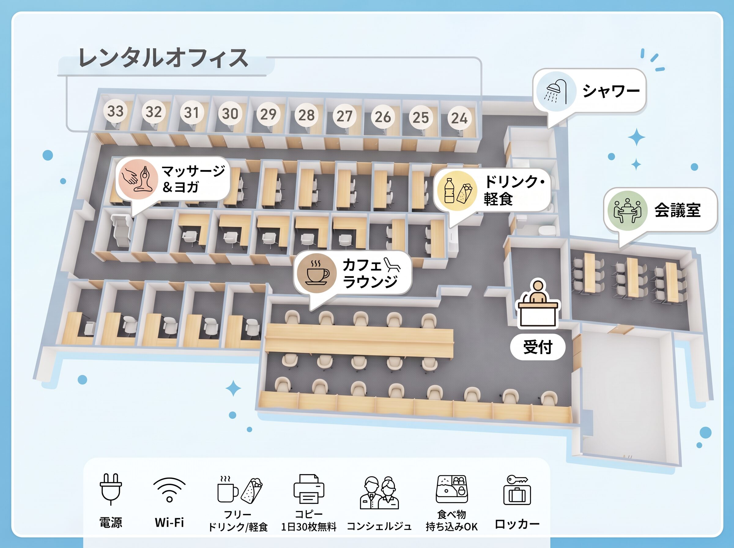 カフェオフィス上本町の鳥瞰図